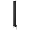 Oval Single Column Radiator & Valves - 1800mm x 240mm - Black
