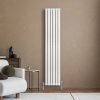 Oval Single Column Radiator & Valves - 1800mm x 360mm - White