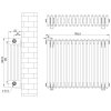 Traditional 4 Column Radiator & Valves - 600 x 785mm - Black