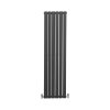 Designer Radiators 160 x 42cm Flat Panel Modern Central Heating Anthracite Grey Vertical Column Double Panel Wall Mounted Slimline Kitchen Living Room Bathroom Commercial Cleaning Brush & Fixing Kit