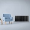 Designer Radiators 60 x 140cm Flat Panel Modern Central Heating Matt Black Horizontal Column Double Panel Wall Mounted Slimline Kitchen Living Room Bathroom Commercial Cleaning Brush & Fixing Kit