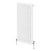 Traditional 3 Column Radiator 1500mm x 562mm Modern Central Heating Heater Gloss White Carbon Steel Vertical Wall Mounted Kitchen Living Room Bathroom Cleaning Brush Fixing Kit & Brackets