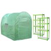 Polytunnel Greenhouse Walk In Galvanised Racking Windows Doors Growhouse PE Cover Gardening Metal Frame Outdoor Storage Garden Tent Vegetable Flower Plant 19mm Diameter | 2 x 2.5m