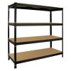 Monster Racking Q-Rax Heavy Duty Racking Garage Shelving, 360kg/shelf, 160cm x 60cm x 160cm, Black