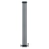 Traditional 4 Column Radiator & Valves - 1800 x 200mm - Anthracite Grey