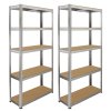Monster Racking Galwix Steel Shelving, 175kg/shelf, 180 x 30 x 180cm, 5 Tier Galvanised Storage Bays