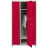 MonsterShop 3 Door Wide Steel Storage Lockers, Red & Grey Metal Lockable Unit, School Staff Gym Changing