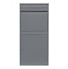 Parcel Post Drop Box XL Grey Steel Outdoor Lockable 2 Keys Letter Mail Package Courier Container Delivery Storage Wall Mount Safe Secure Anti Fishing Scannable Barcode Screwdriver Fixing Kit