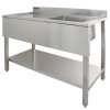 6ft Stainless Steel Catering Bench & 2 Wall Mounted Shelves Commercial Kitchen Work Prep Table Worktop Backsplash 2 Tier Adjustable Heavy Duty Corrosion Resistant FREE Microfibre Cloths & Fixing Kit
