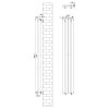Oval Single Column Radiator - 1600 x 240mm - Black