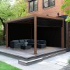 Wood Effect Aluminium Pergola With Blinds - 4m x 3m