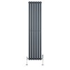 Oval Single Column Radiator & Valves - 1600mm x 360mm - Anthracite Grey