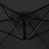 3m Cantilever Garden Parasol Banana Hanging Umbrella Winding Crank Shade Patio Outdoor Sun Shade Tilt UV Protection | Black Fan Base