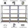 Garage Shelving Storage 5 Tier Heavy Duty Racking 200kg/shelf, Q-Rax Grey 90cm x 182.5cm x 50cm