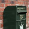 Royal Mail Post Box Irish with Floor Stand ER Cast Iron Wall Mounted Wedding Authentic Pillar Replica Lockable Post Office Letter Box Green