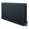 Traditional 4 Column Radiator & Valves - 600 x 1190mm - Anthracite Grey