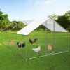 Walk In Chicken Run Cage Coop 4m x 6m x 2m Dog Pen House Kennel Large Metal Enclosure Rabbits Ducks Poultry Roof Cover Shelter Sunshade Pets Outdoor Backyard Farm Animal