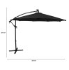 LED Cantilever Parasol 3m - Black