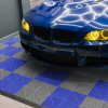 Vented Modular Interlocking Flooring Tiles & Edges 60 Grey & 60 Blue Single Garage Heavy Duty Floor Mat Showroom Workshop Outdoor Polypropylene Anti Slip Weather Resistant Drainage 3.2m x 6m 19.2m2