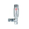Thermostatic Radiator Valves Brass Polished Chrome Angled TRV Set Lockshield 1/2