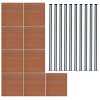 Composite Fence Panel x 9 & LED Posts x 10 - Brown