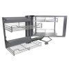 KuKoo Left Hand Corner Kitchen Pull Out Baskets, 90-100cm Cabinet, 4 Metal Slide Out Storage Drawers