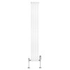 Oval Single Column Radiator & Valves - 1800mm x 240mm - White