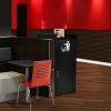 Wooden Litter Bin & Tray Stand Black Finish Commercial Restaurant Food Hall Takeaway Cafe Waste Bin Enclosure Cabinet Swing Door Melamine MDF FREE 100L Rubbish Bin FREE White Vinyl Stickers