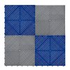 Vented Modular Interlocking Flooring Tiles & Edges 90 Blue & 30 Grey Single Garage Heavy Duty Floor Mat Showroom Workshop Outdoor Polypropylene Anti Slip Weather Resistant Drainage 3.2m x 6m 19.2m2