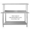 Prep Table With Single Over-Shelf Commercial Heavy Duty Work Bench Kitchen Prep-table Stainless Steel Commercial Home Preparation Worktop Work-table 6ft