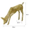 Outdoor Reindeer Christmas Light Up Decorations Standing Doe Gold Garden Xmas Decoration Figure with 120 Cool White LED Lights Indoor Outdoor Use