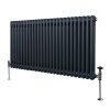 Traditional 2 Column Radiator 600mm x 1192mm Modern Central Heating Heater Matt Anthracite Grey Carbon Steel Horizontal Wall Mounted Kitchen Living Room Bathroom Cleaning Brush Fixing Kit & Brackets
