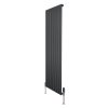 Flat Single Column Radiator & Valves - 1600mm x 560mm - Anthracite Grey