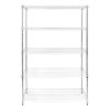 Wire Shelving Rack 5 Tier Metal Storage Unit Heavy Duty Free Standing Boltless Height Adjustable Shelves & Levelling Feet Kitchen Office Garage Silver Chrome 1000kg Weight Capacity