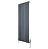 Oval Single Column Radiator & Valves - 1600mm x 600mm - Anthracite Grey