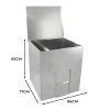 Coal Storage Bunker 350kg 520L Galvanised Steel Raised Metal Base Strengthening Bar Baffle Plate Waterproof Rust & Rodent Proof Wood Fire Sliding Door Hinged Lid Handle FREE Coal Shovel