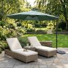 LED Cantilever Parasol 3m With Half Fan Base - Green