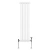 Traditional 2 Column Radiator 1500mm x 292mm Modern Central Heating Heater Gloss White Carbon Steel Vertical Wall Mounted Kitchen Living Room Bathroom Cleaning Brush Fixing Kit & Brackets