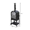 Outdoor Pizza Oven Portable Charcoal BBQ Smoker Pizza Maker Cooker Chimney Vent Temperature Gauge Storage Shelf & Union Jack Bunting 25 Triangle Flags 10m Double Sided FREE Pizza Peel, Stone & Cutter