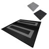 Vented Modular Interlocking Flooring Tiles & Edges 165 Black & 60 Grey Double Garage Heavy Duty Floor Mat Showroom Workshop Outdoor Polypropylene Anti Slip Weather Resistant Drainage 6m x 6m 36m2