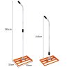 Lawn Leveller 50cm x 32cm Levelling Rake Lute Heavy Duty Lightweight Galvanised Steel Aluminium Orange 1.2 - 1.9m Extendable Handle Easy Grip Landscaping Garden Tool Grass Soil Artificial Turf Compost