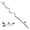 Body Revolution EZ Barbell Bar - 1.2m EZ Super Curl Weight Lifting Bar for 1 Inch Weight Plates - Barbell for Bicep Curls and Bodybuilding With Spinlock
