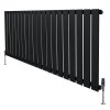 Flat Single Column Radiator & Valves - 600mm x 1400mm - Black