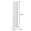 Traditional 2 Column Radiator 1800mm x 382mm Modern Central Heating Heater Gloss White Carbon Steel Vertical Wall Mounted Kitchen Living Room Bathroom Cleaning Brush Fixing Kit & Brackets