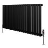 Oval Single Column Radiator & Valves - 600mm x 1200mm - Black