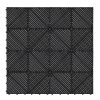 Vented Modular Interlocking Flooring Tiles x 120 Black With Edges & Hexagon LED Lighting 14 White Lights & Border 6500K 3 Mount Options & Suspended Ceiling Kit Single Garage Floor Mat 3.2m x 6m 19.2m2