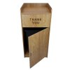Wooden Litter Bin & Tray Stand Light Oak Finish Commercial Restaurant Food Hall Takeaway Cafe Waste Bin Enclosure Cabinet Swing Door Melamine MDF FREE 100L Rubbish Bin FREE Black Vinyl Stickers