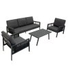Aluminium 4 Piece Sofa Set - Anthracite Grey