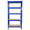 8 x Blue Racking Bay Unit 5 Tier Heavy Duty Steel Metal 150kg capacity Per Shelf Garage Shelves Storage Warehouse Shed Workshop Boltless Shelving 75cm x 150cm x 30cm Free Rubber Mallet