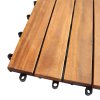 Decking Tiles Wooden Interlocking Boards Square Garden Patio Balcony Roof Terrace Hot Tub Flooring Acacia Wood Deck Tile Flooring